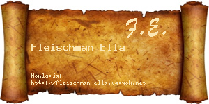 Fleischman Ella névjegykártya